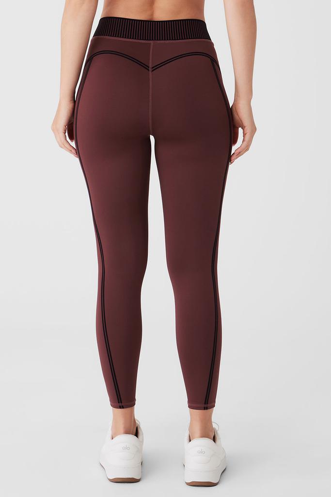 Alo Women’s Airlift High-Waist 7/8 Line Up Legging Cherry Cola - M
