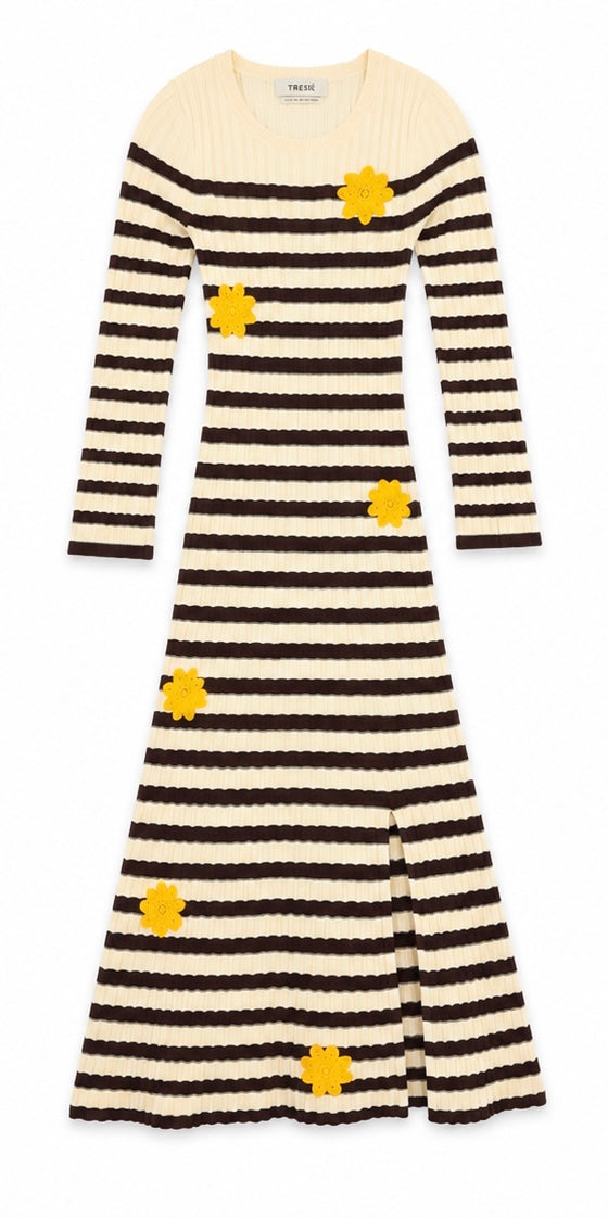 Tressé Paris Long Flared Knit Dress - T1