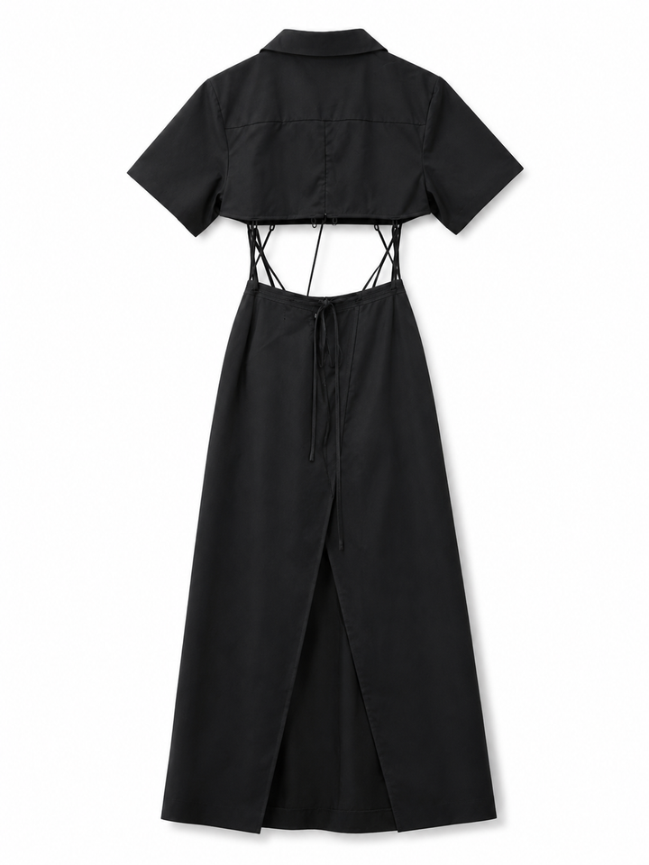 Christopher Esber Black Cutout Wool Maxi Dress - 6