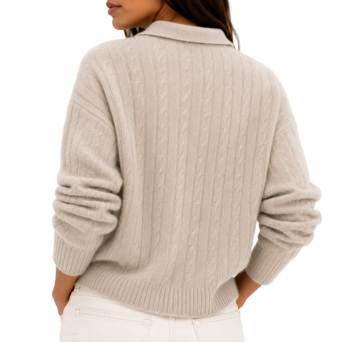 Zara - Cabel Knit Polo Jumper - M