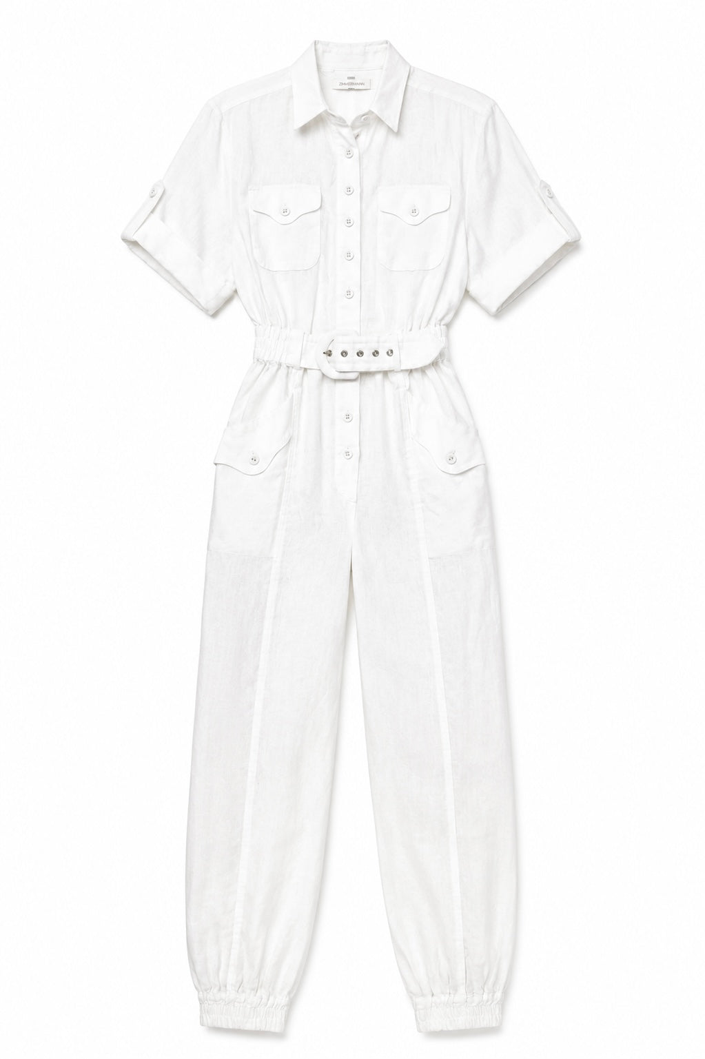 Zimmermann White Linen Utility Jumpsuit - 0