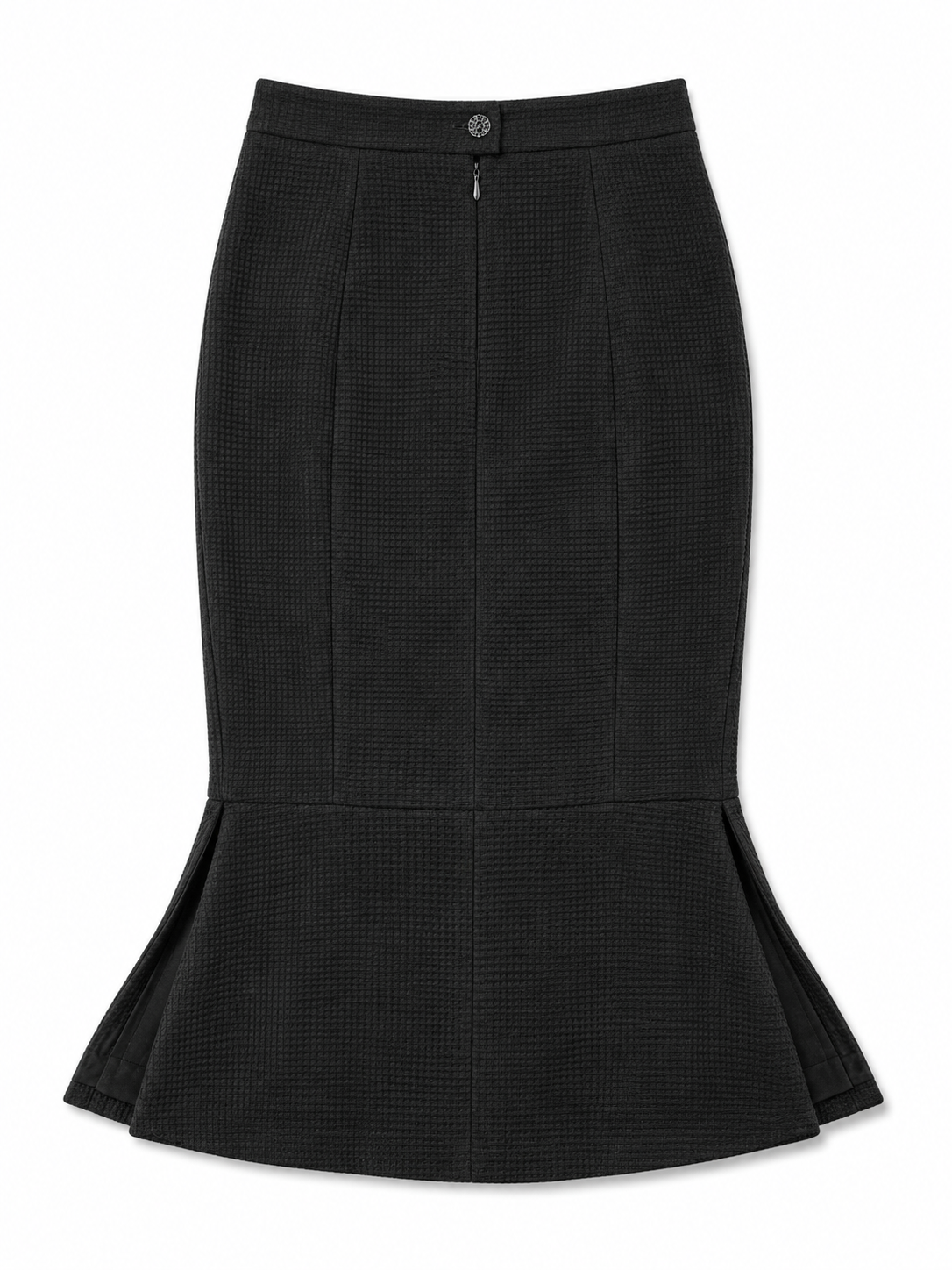 Chanel Black Textured Mermaid Midi Skirt - 34