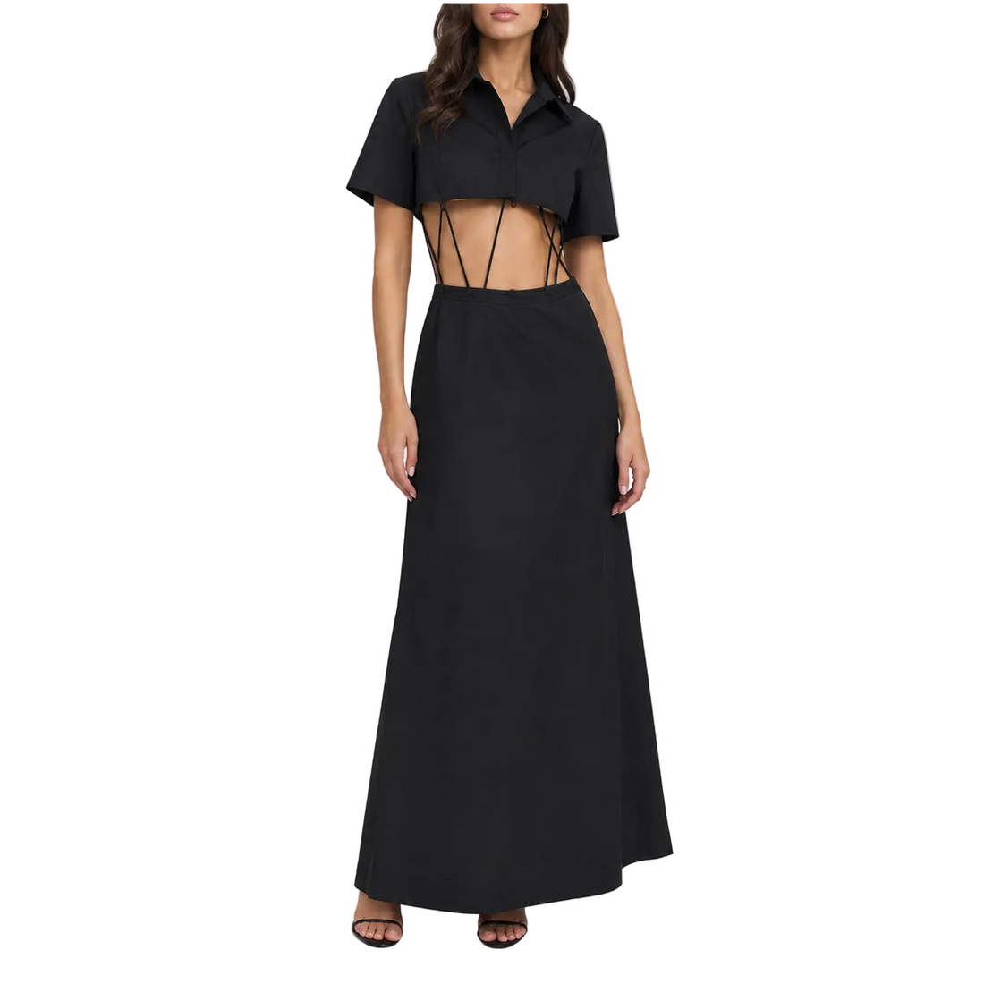 Christopher Esber Black Cutout Wool Maxi Dress - 6