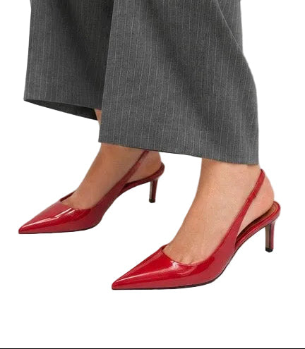 Mango Patent Pointed-Toe Slingback Pumps - 39