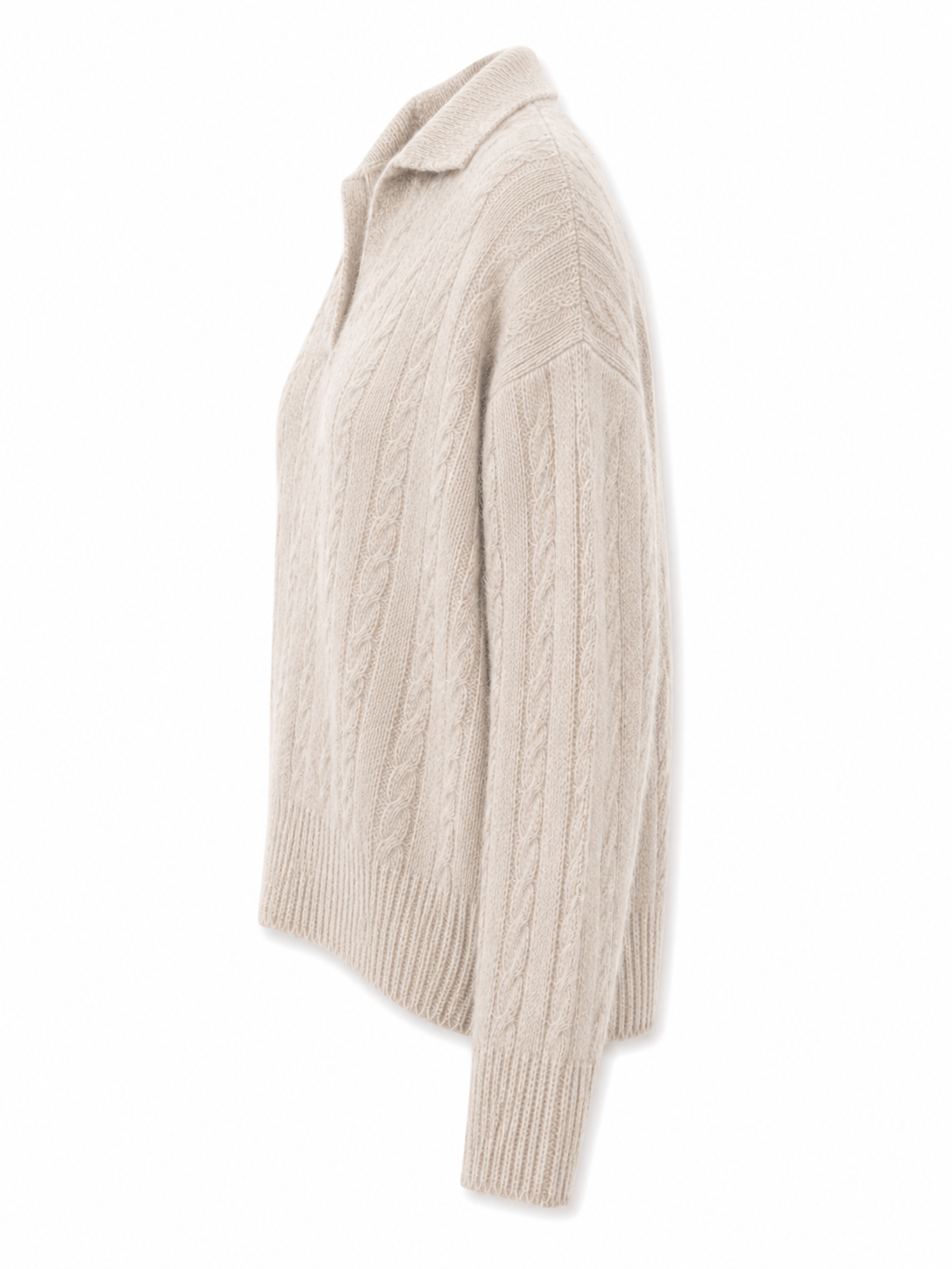 Zara - Cabel Knit Polo Jumper - M