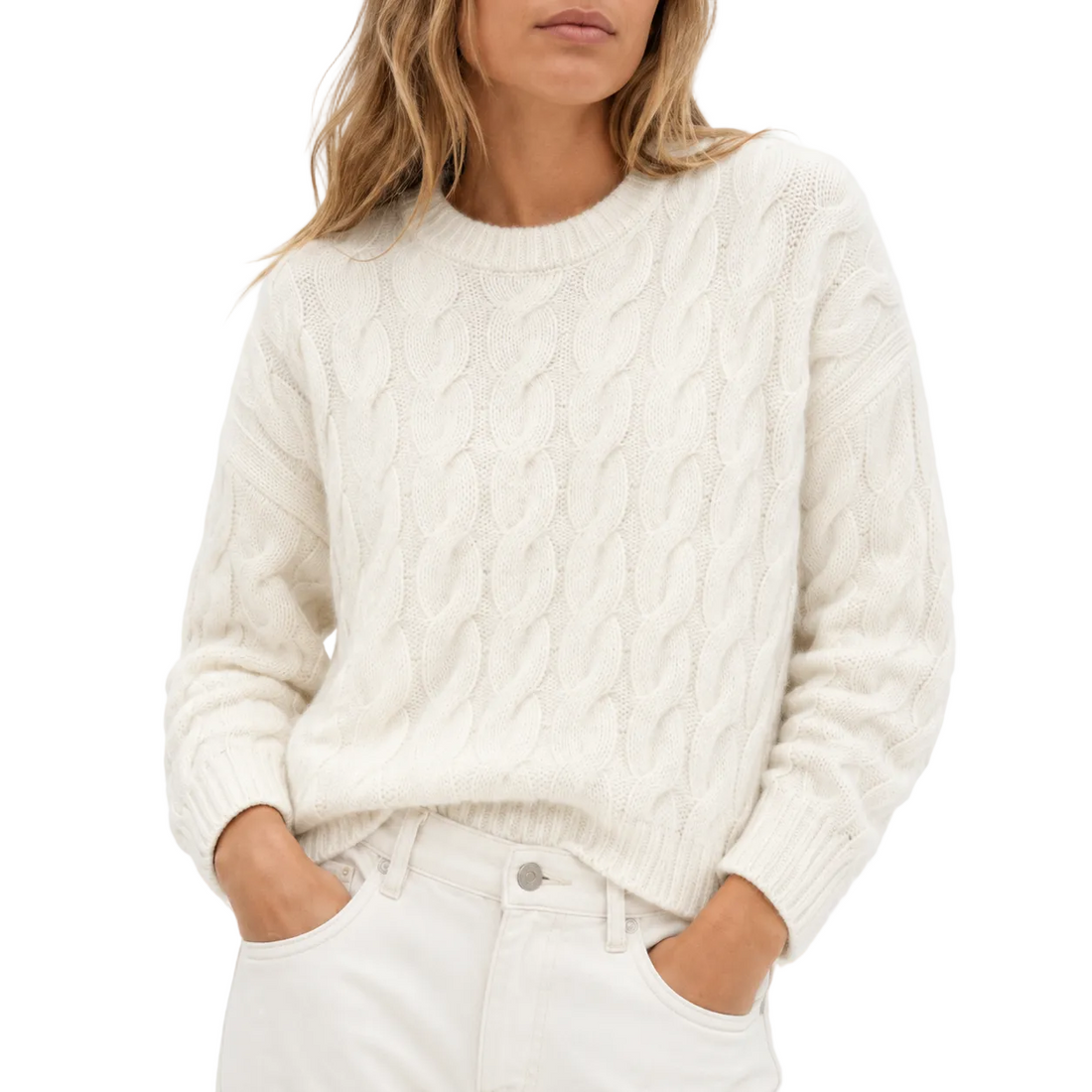 Jenni Kayne - Cable Serena Crew Neck Sweater - M