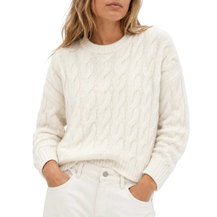 Jenni Kayne - Cable Serena Crew Neck Sweater - M