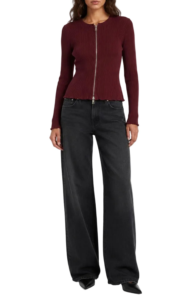Good American Virgo Rib-Knit Cardigan - S