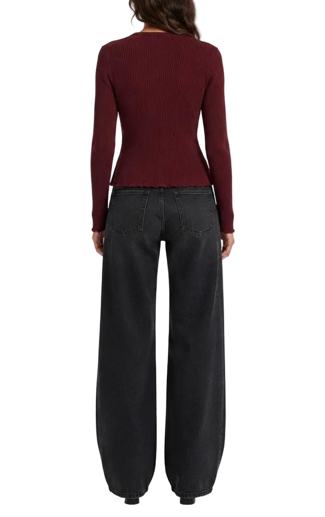 Good American Virgo Rib-Knit Cardigan - S
