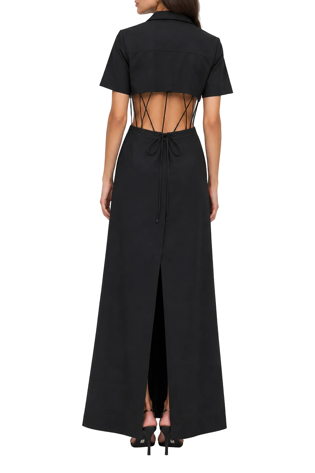 Christopher Esber Black Cutout Wool Maxi Dress - 6