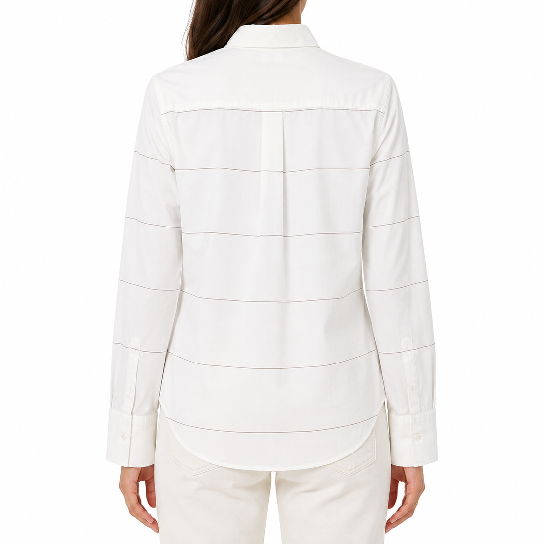 Brunello Cucinelli Stretch cotton poplin Button-Front shirt with Pinstripe Detail - S