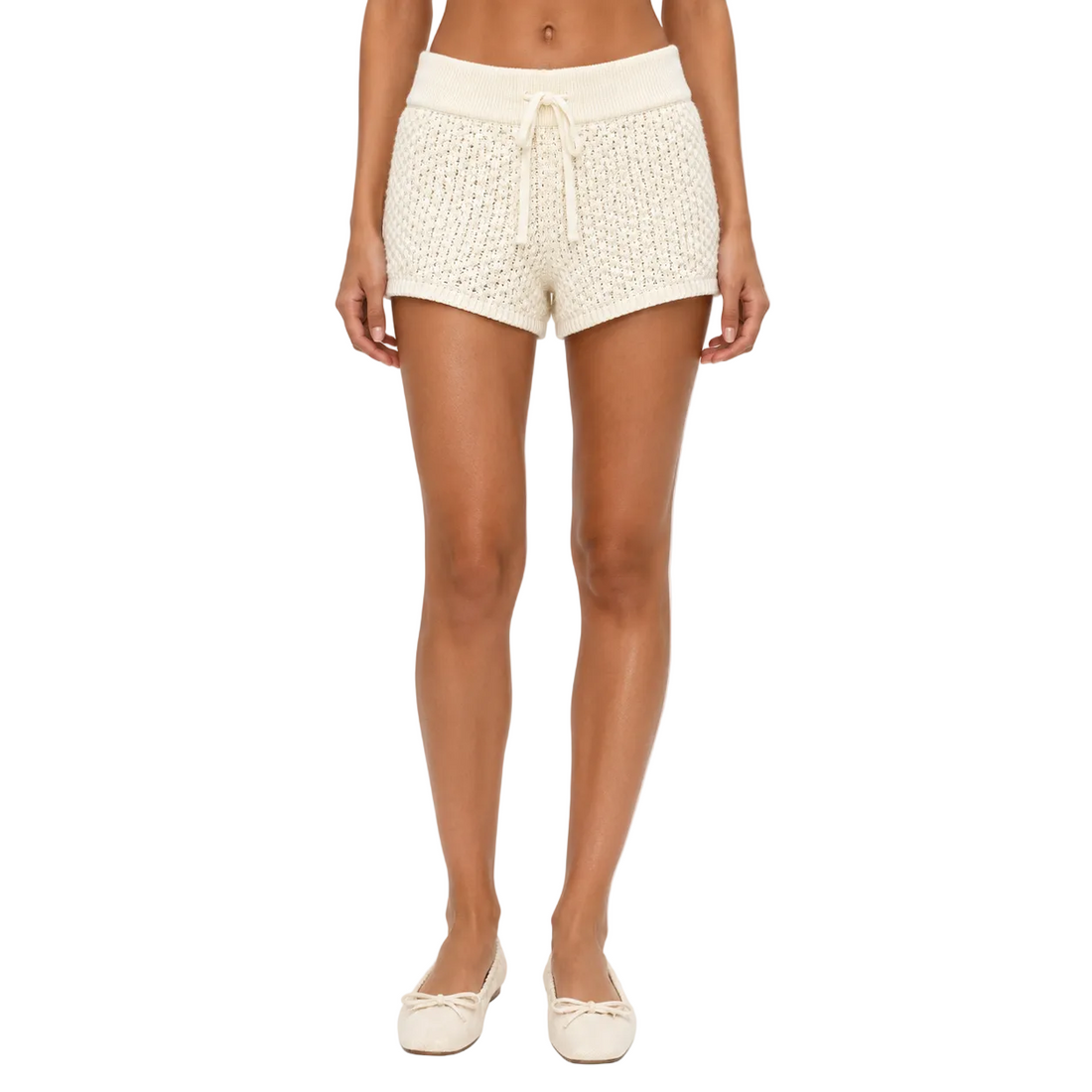 Solid & Striped Crochet Knit Shorts - S