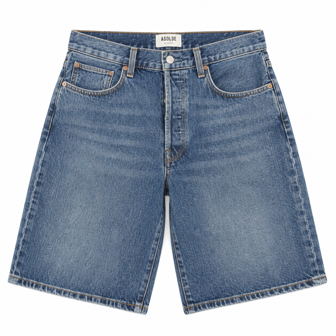 AGOLDE Risha Long Denim Shorts - 27