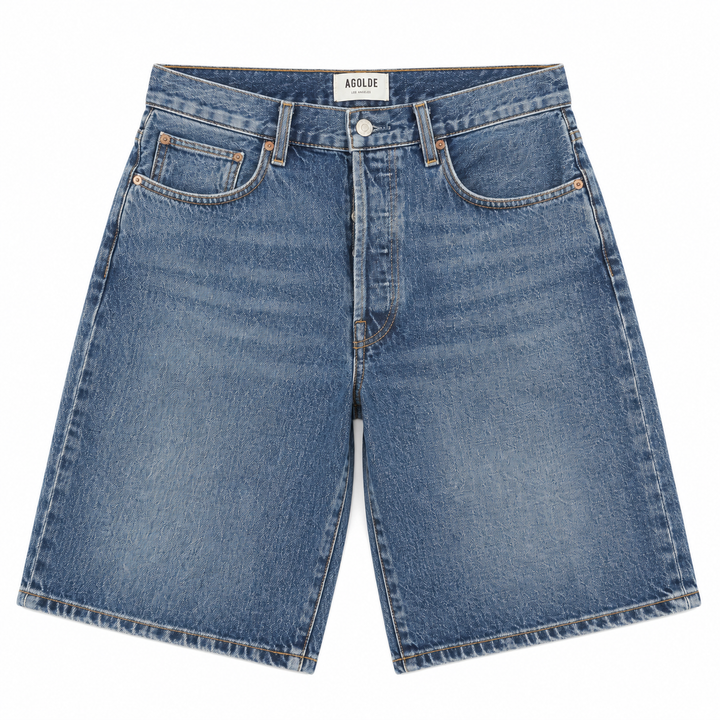 AGOLDE Risha Long Denim Shorts - 27