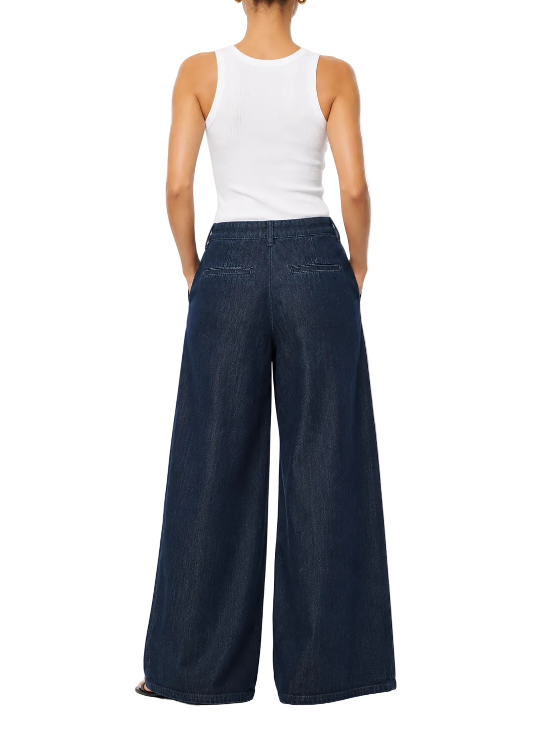 Theory Pleated Wide-leg Denim Pants - 25