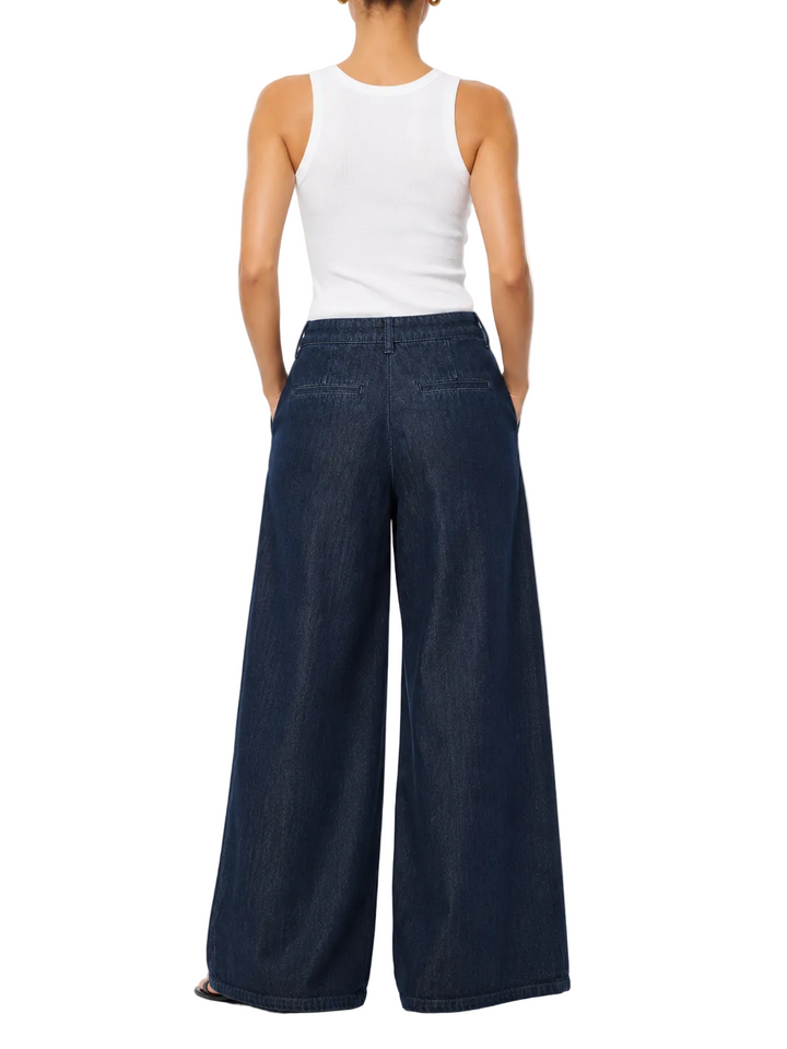 Theory Pleated Wide-leg Denim Pants - 25