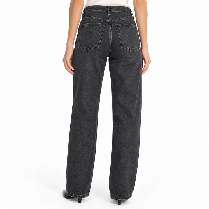 AGOLDE Washed Black Straight-Leg Jeans - 27