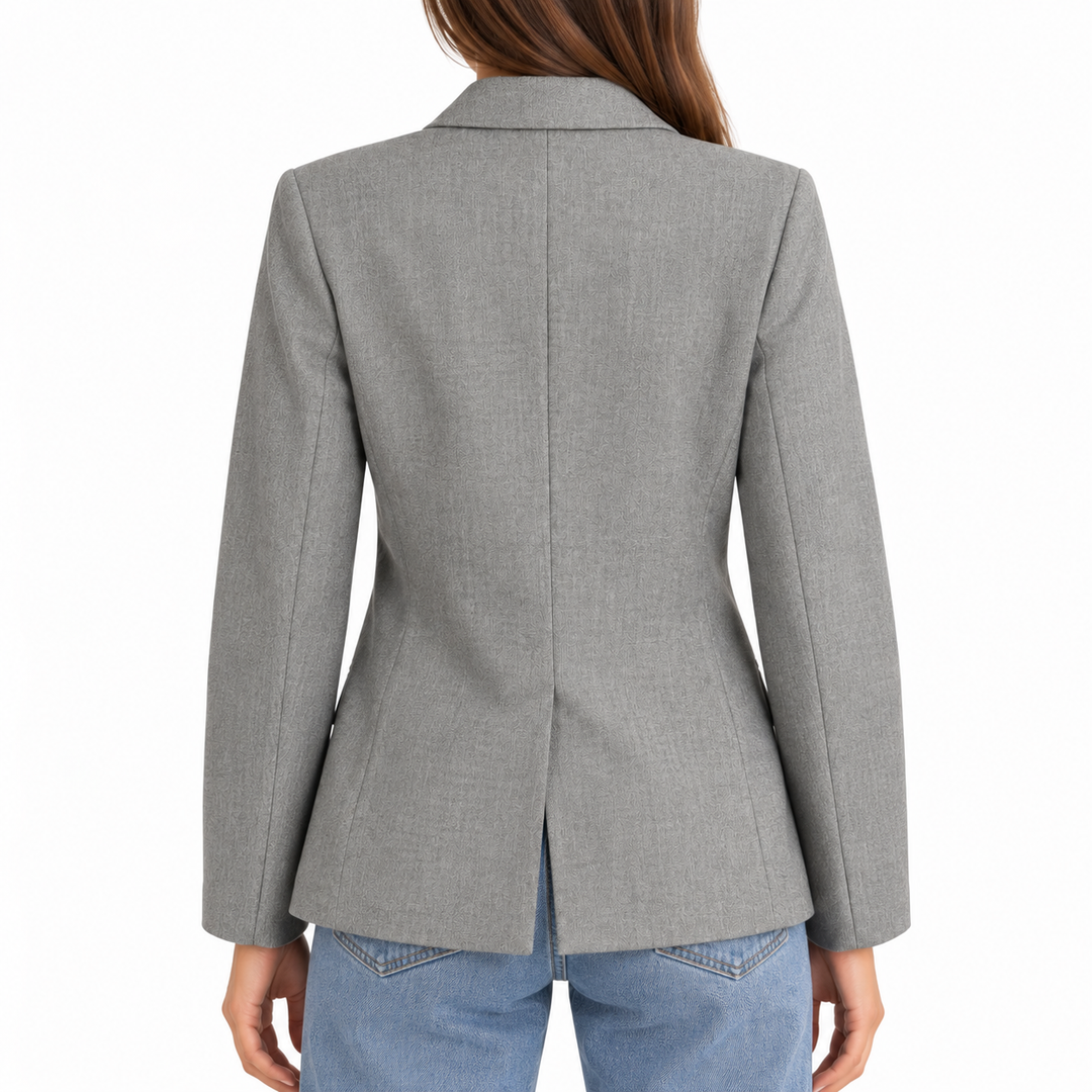 Peserico Easy Gray Double-Breasted Blazer - IT 42
