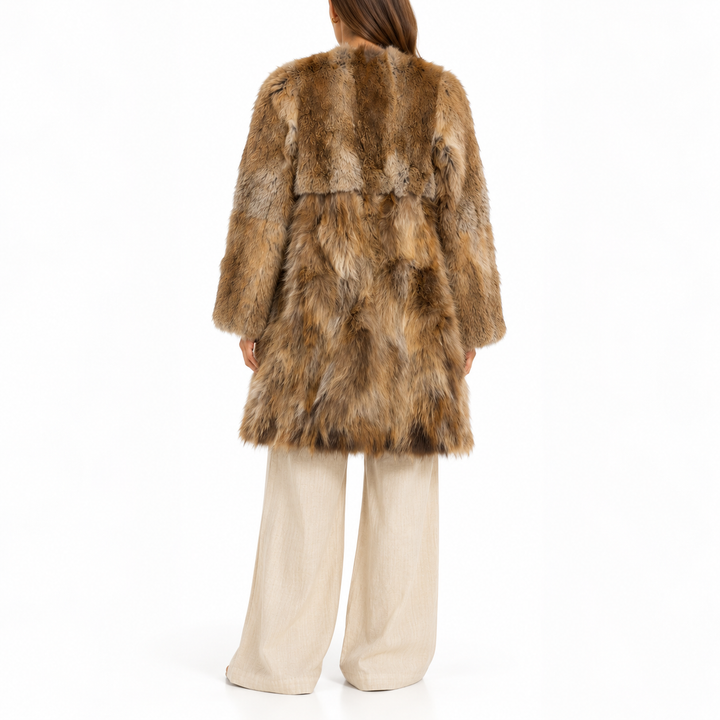 Maje Natural Rabbit Fur Long Coat - S
