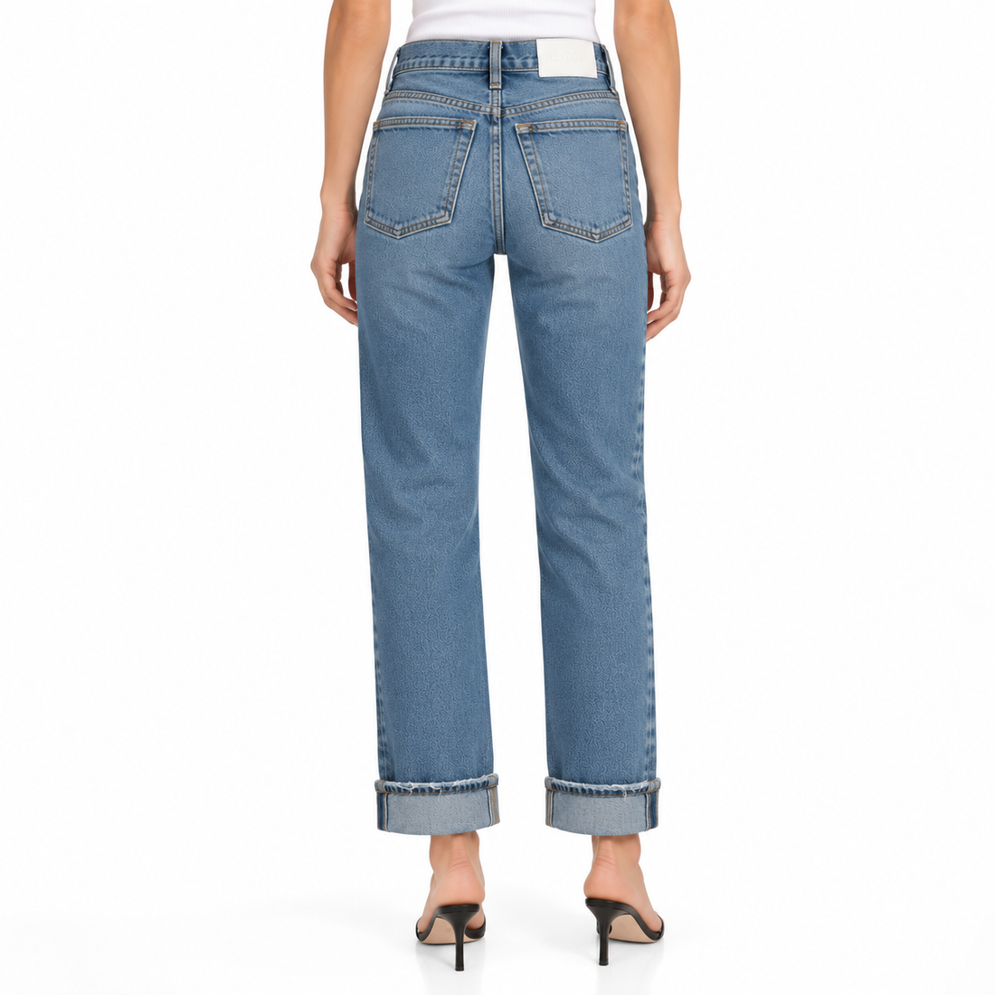 RE/DONE Light-Wash Distressed Straight-Leg Jeans - 24