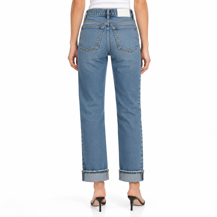 RE/DONE Light-Wash Distressed Straight-Leg Jeans - 24