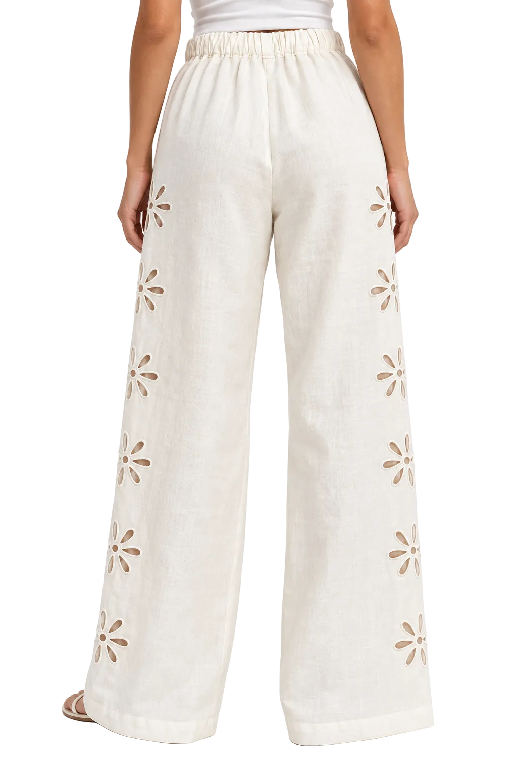 Rails Emmie Eyelet Linen Pants, White - S