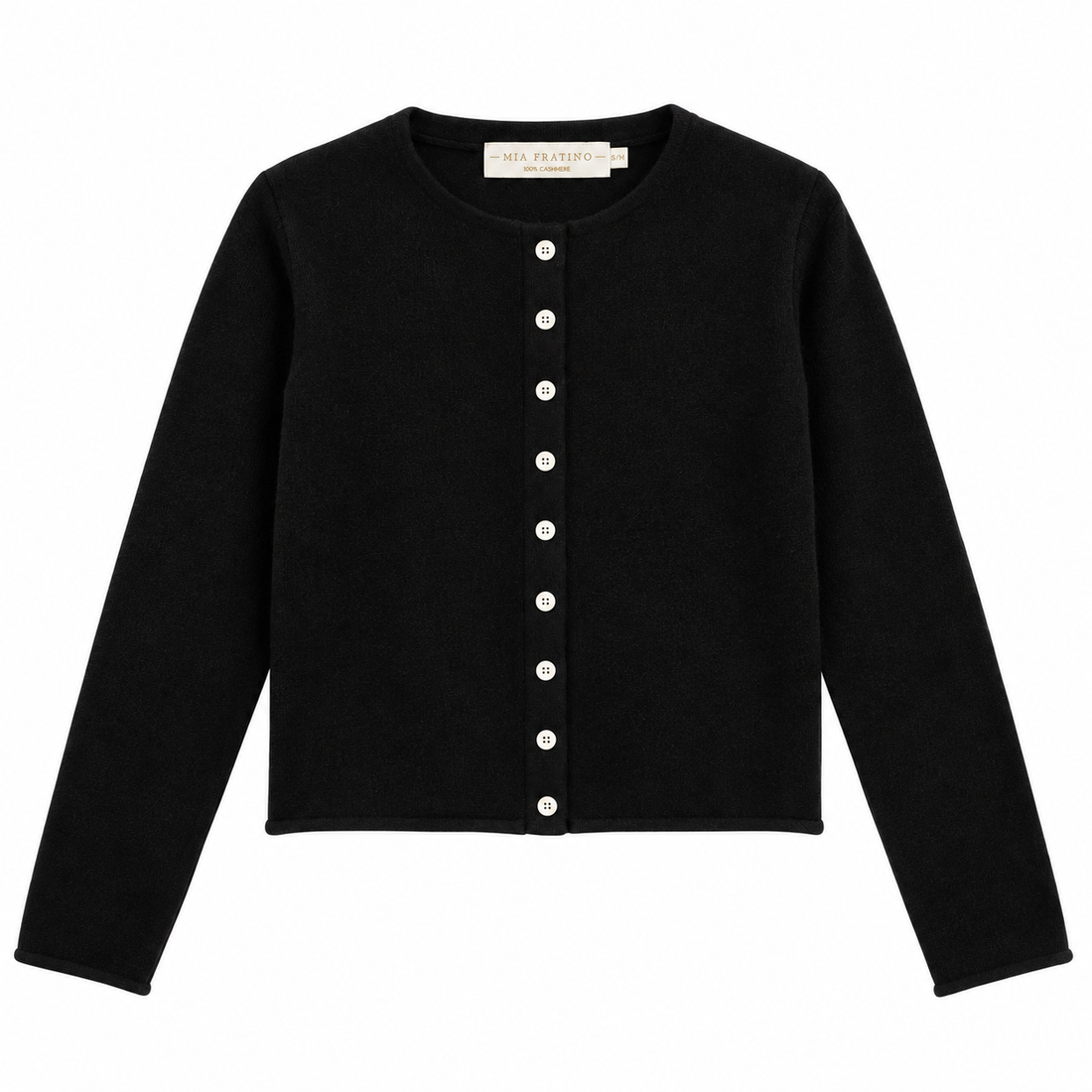 Mia Fratino Reversible Button Cashmere Cardigan, Black, S/M
