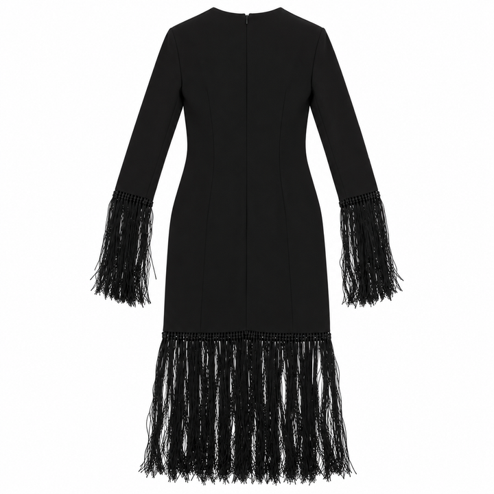 Michael Kors Collection Black Fringe Dress - 6