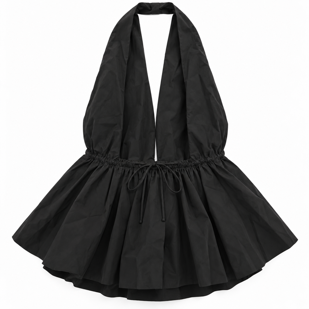 DISSH Tammy Black Poplin Halter Top - US 0
