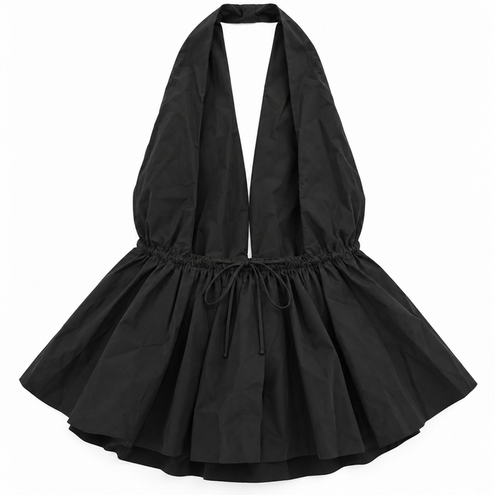 DISSH Tammy Black Poplin Halter Top - US 0