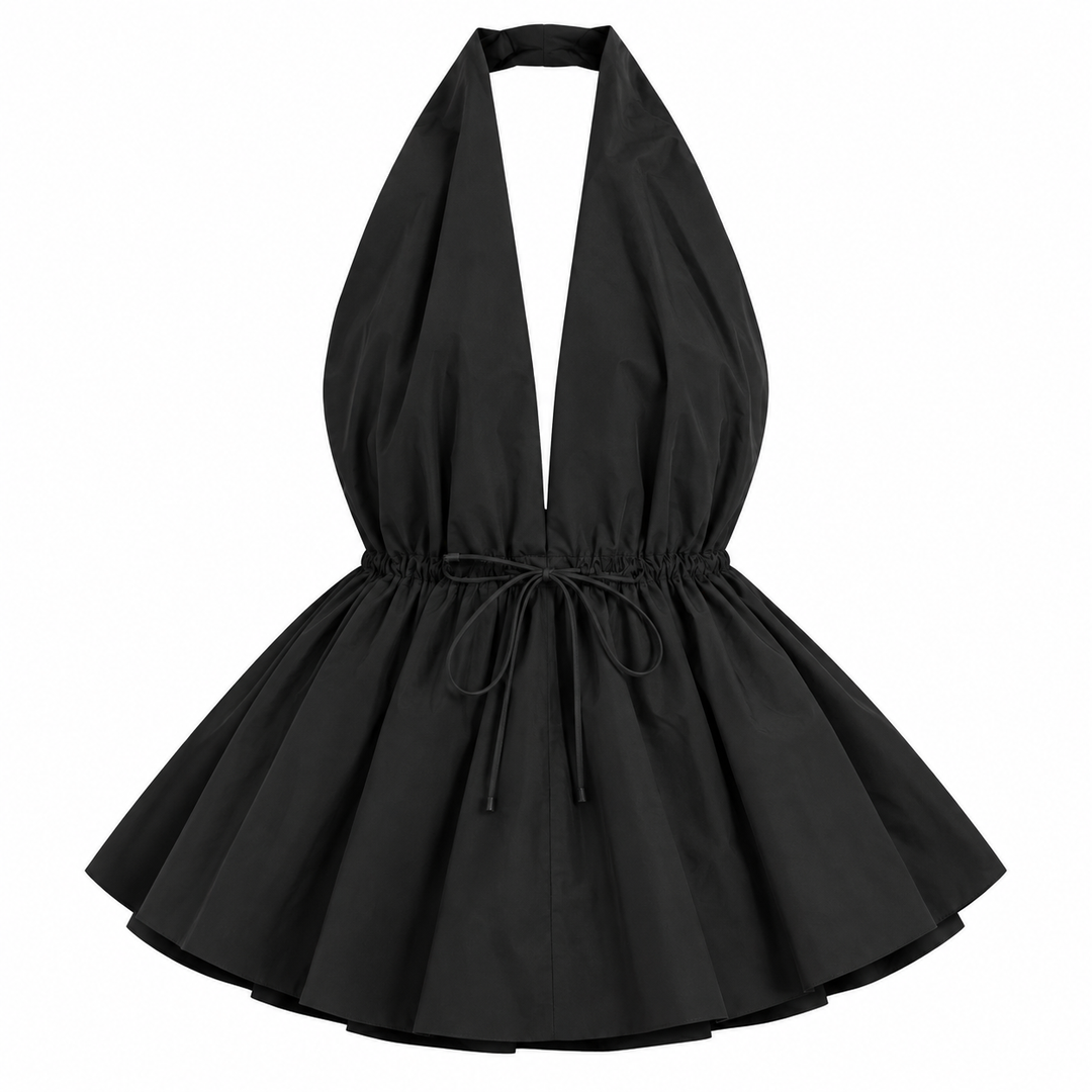 DISSH Tammy Black Poplin Halter Top - US 0