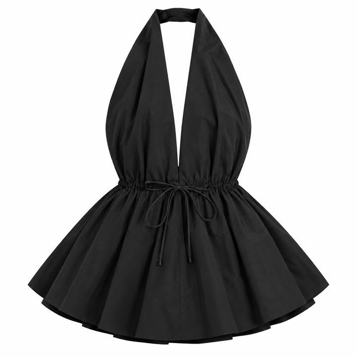 DISSH Tammy Black Poplin Halter Top - US 0