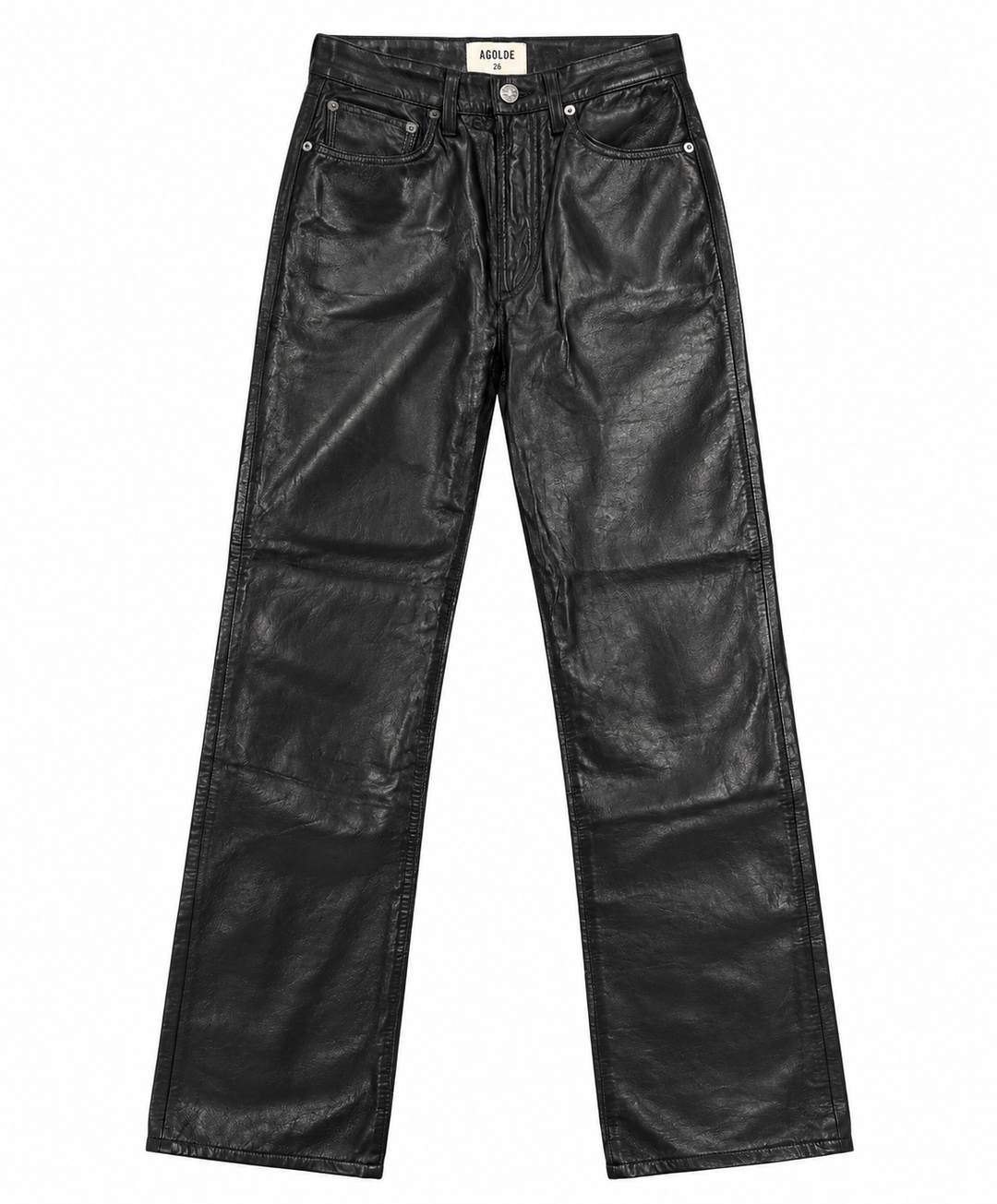 AGOLDE Recycled Leather Straight-Leg Pants - 26