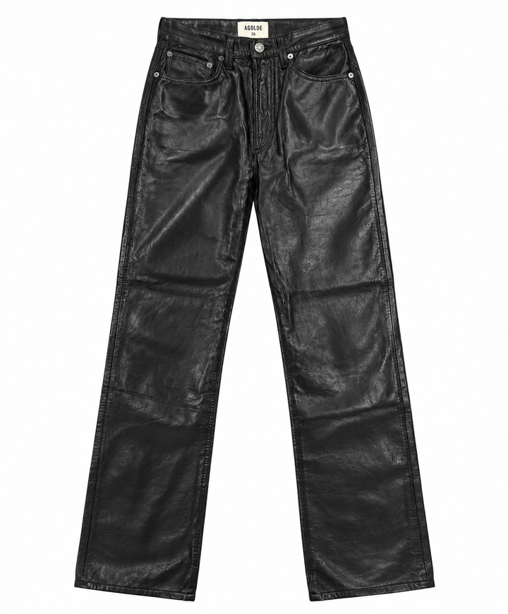 AGOLDE Recycled Leather Straight-Leg Pants - 26