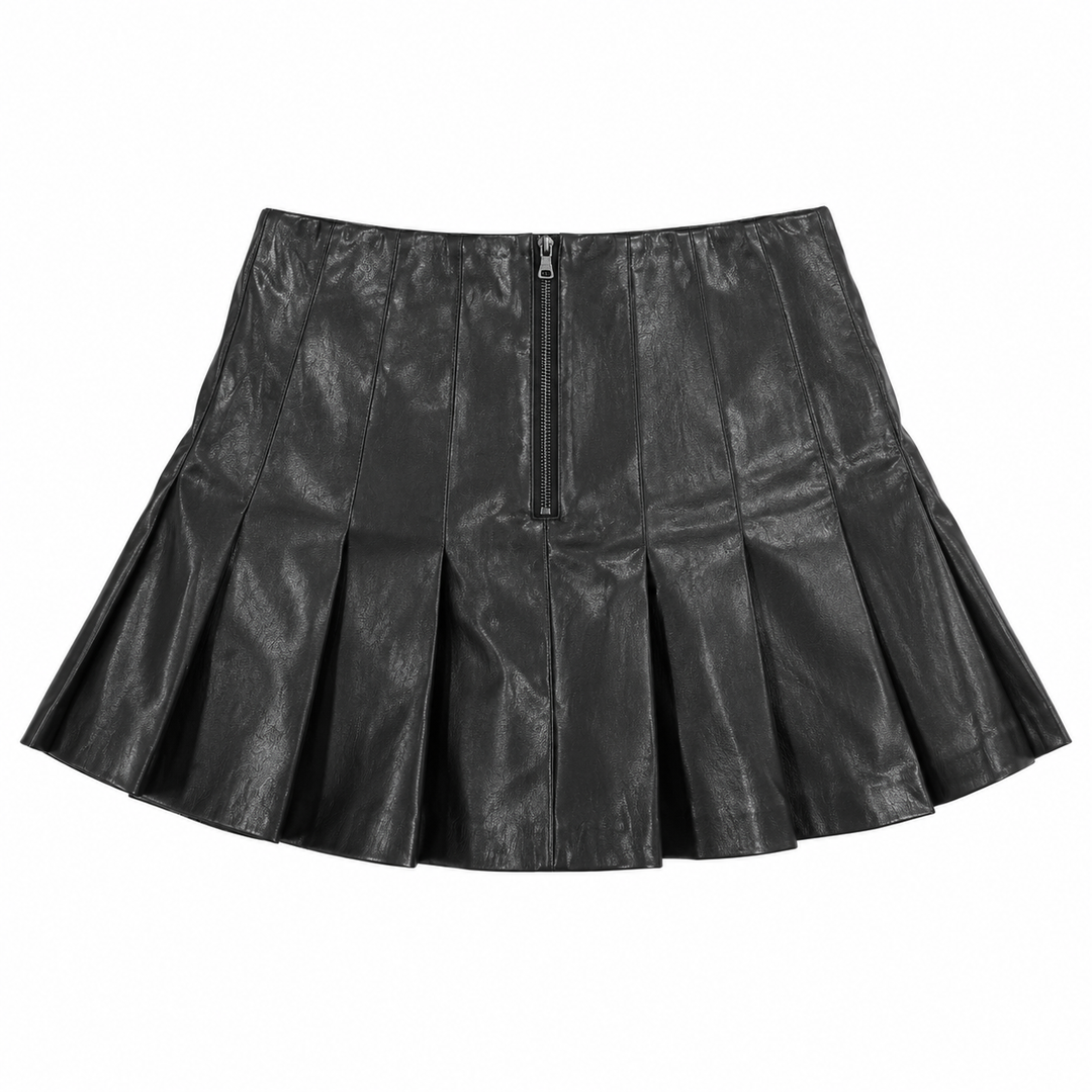 Alice + Olivia Carter Vegan Leather Pleated Mini Skirt - 8