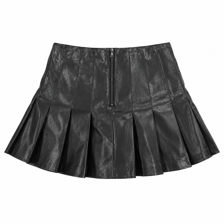 Alice + Olivia Carter Vegan Leather Pleated Mini Skirt - 8