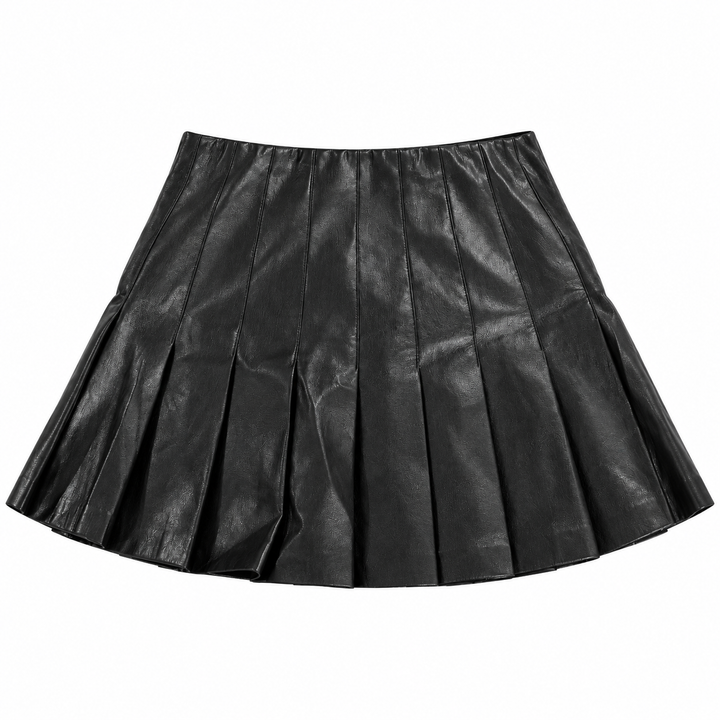 Alice + Olivia Carter Vegan Leather Pleated Mini Skirt - 8