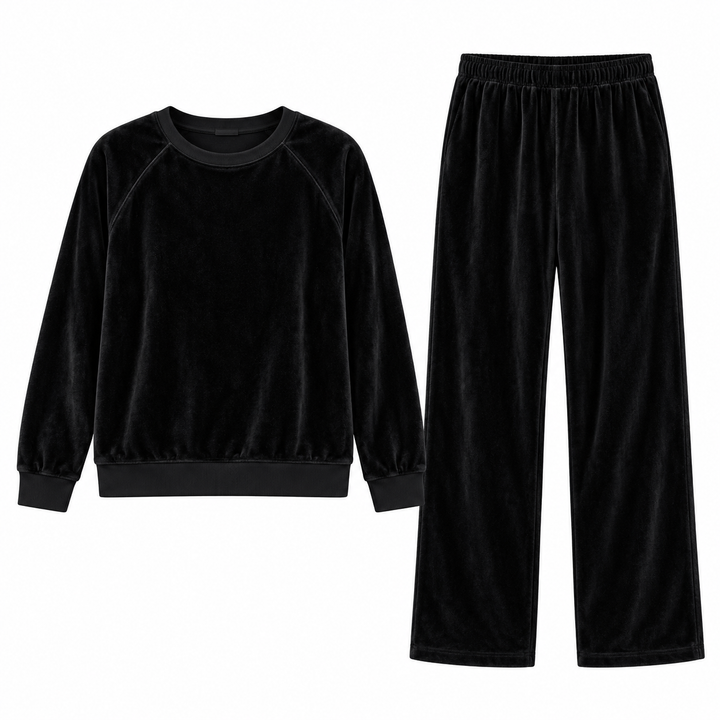 Perfectwhitetee Black Velour Set - M