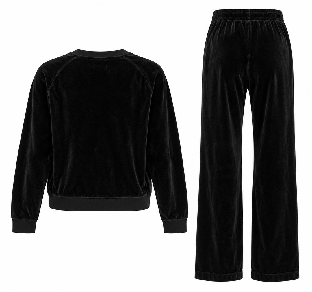Perfectwhitetee Black Velour Set - M