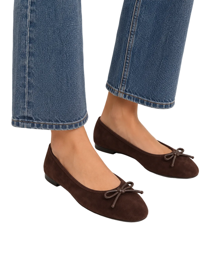 Vionic Larissa Suede Wedge Ballet Flats, Chocolate Ganache - 7