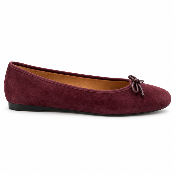 Vionic Larissa Suede Ballet Flat, Mulled Wine - 6