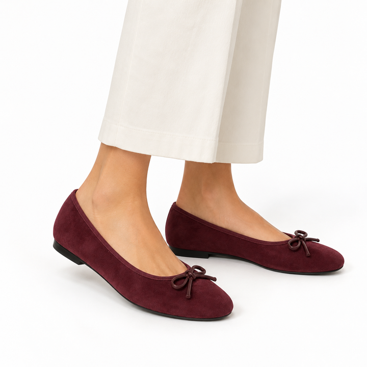 Vionic Larissa Suede Ballet Flat, Mulled Wine - 6