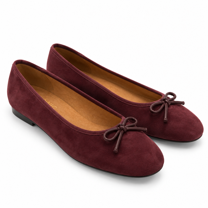 Vionic Larissa Suede Ballet Flat, Mulled Wine - 6