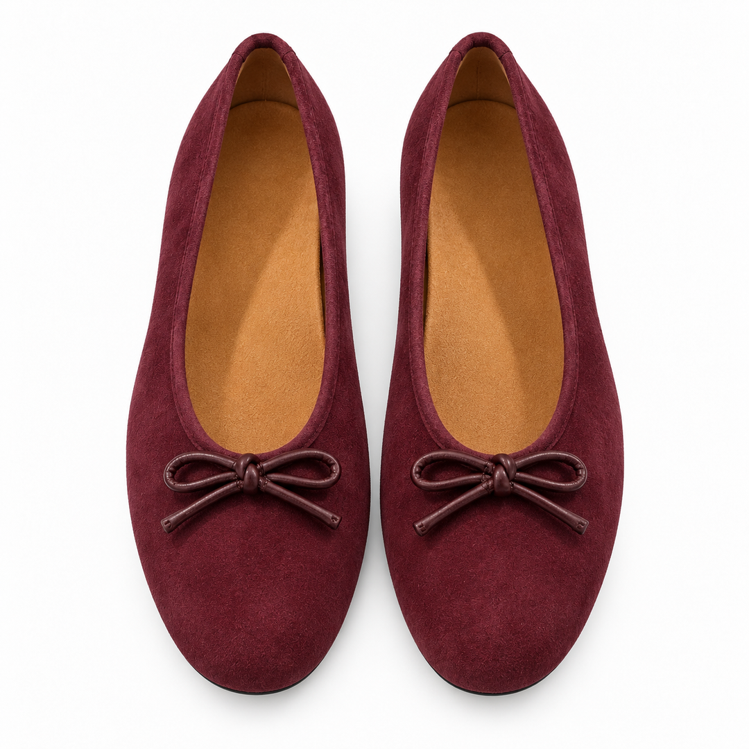 Vionic Larissa Suede Ballet Flat, Mulled Wine - 6