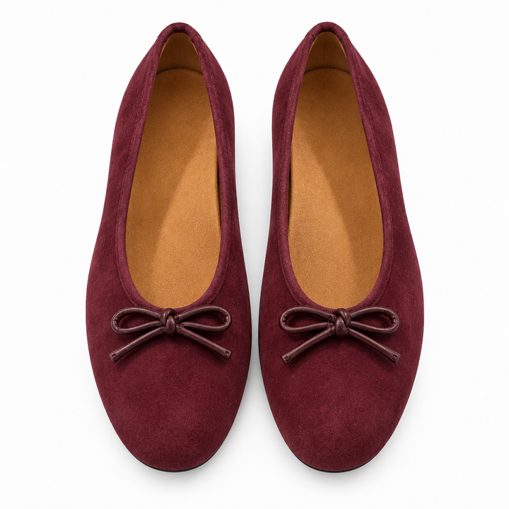Vionic Larissa Suede Ballet Flat, Mulled Wine - 6