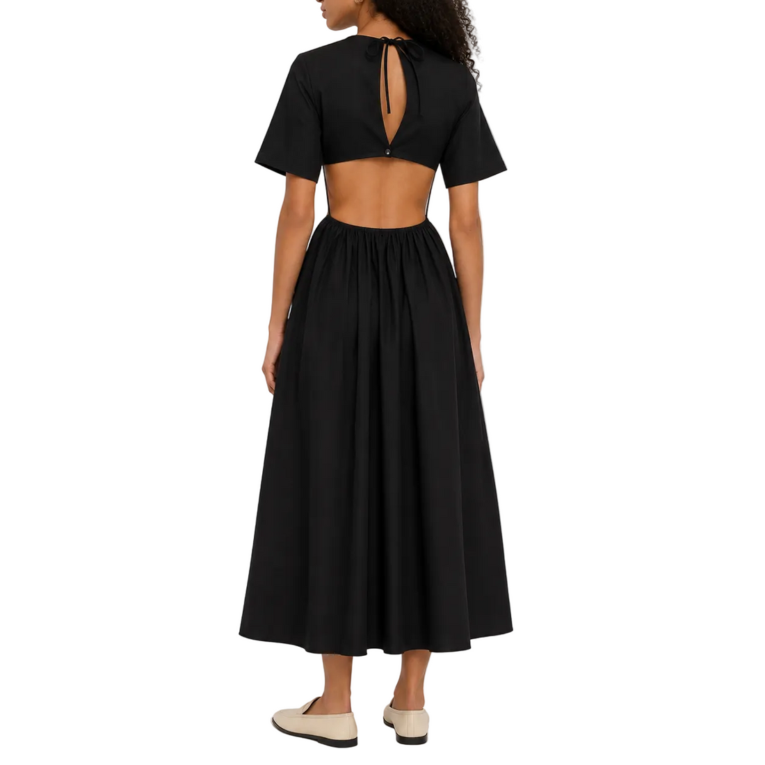 Deveaux New York Cutout Poplin Maxi Dress - 2