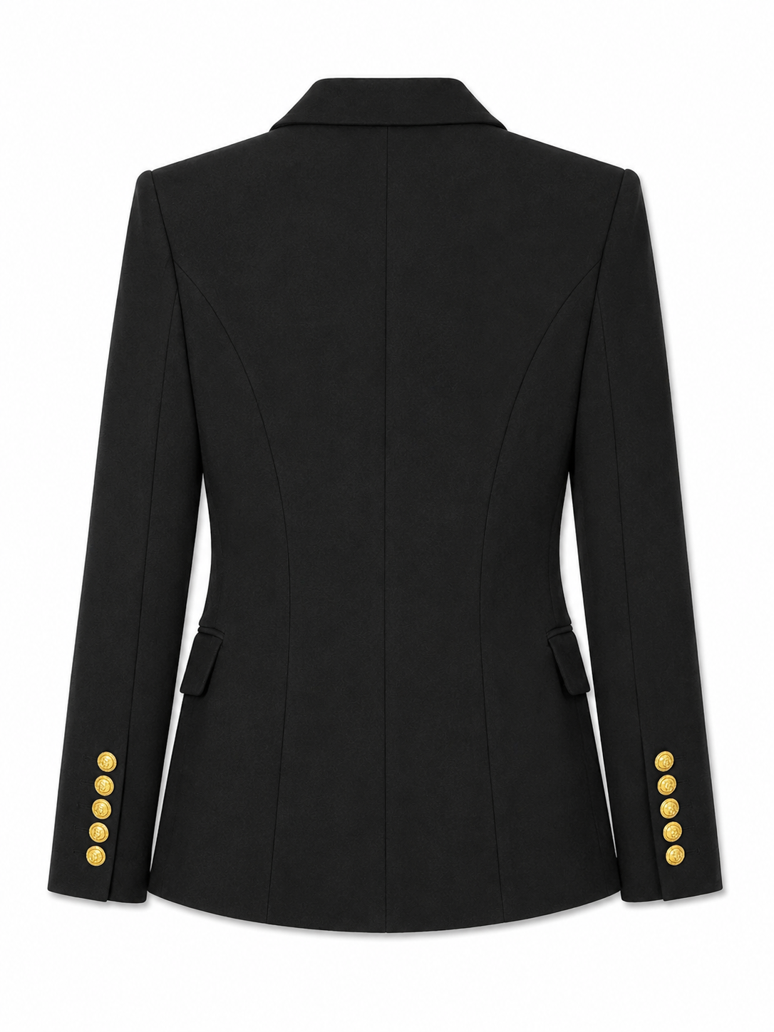 Balmain Black Double Breasted Wool Blazer - 36