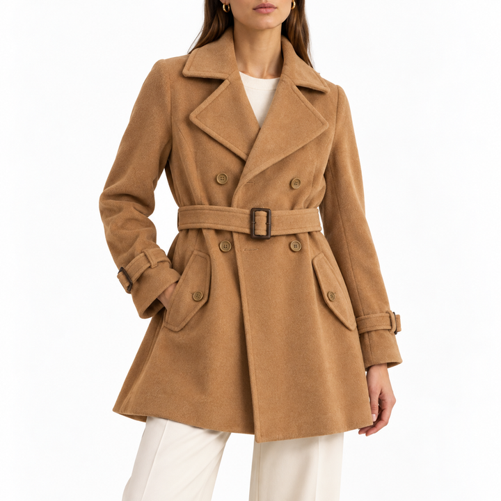 Theory x Bergdorf Goodman Angora-Wool Belted Trench Coat, Camel, -  M