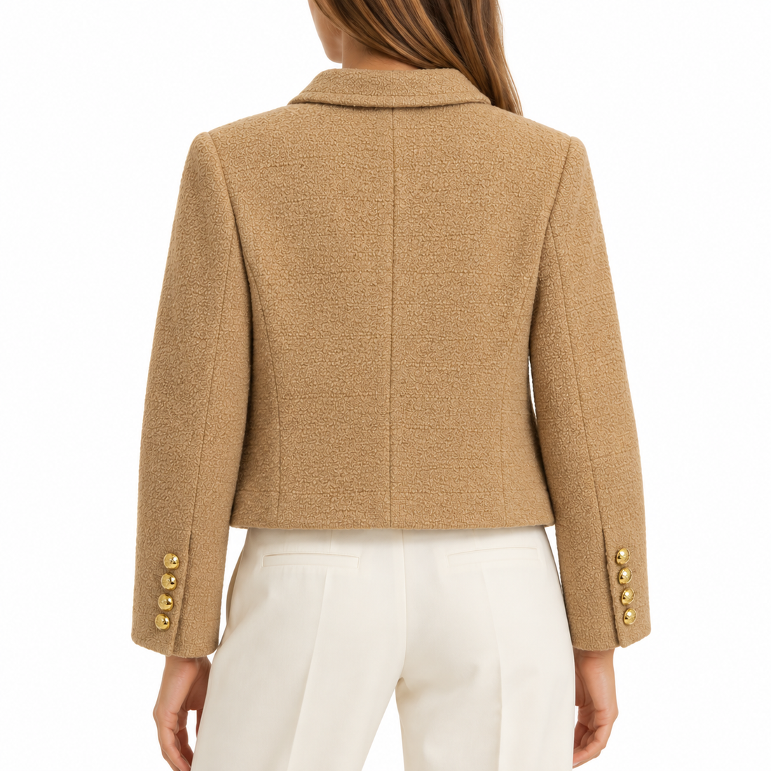 A.L.C. Camel Bouclé Four-Pocket Jacket - S