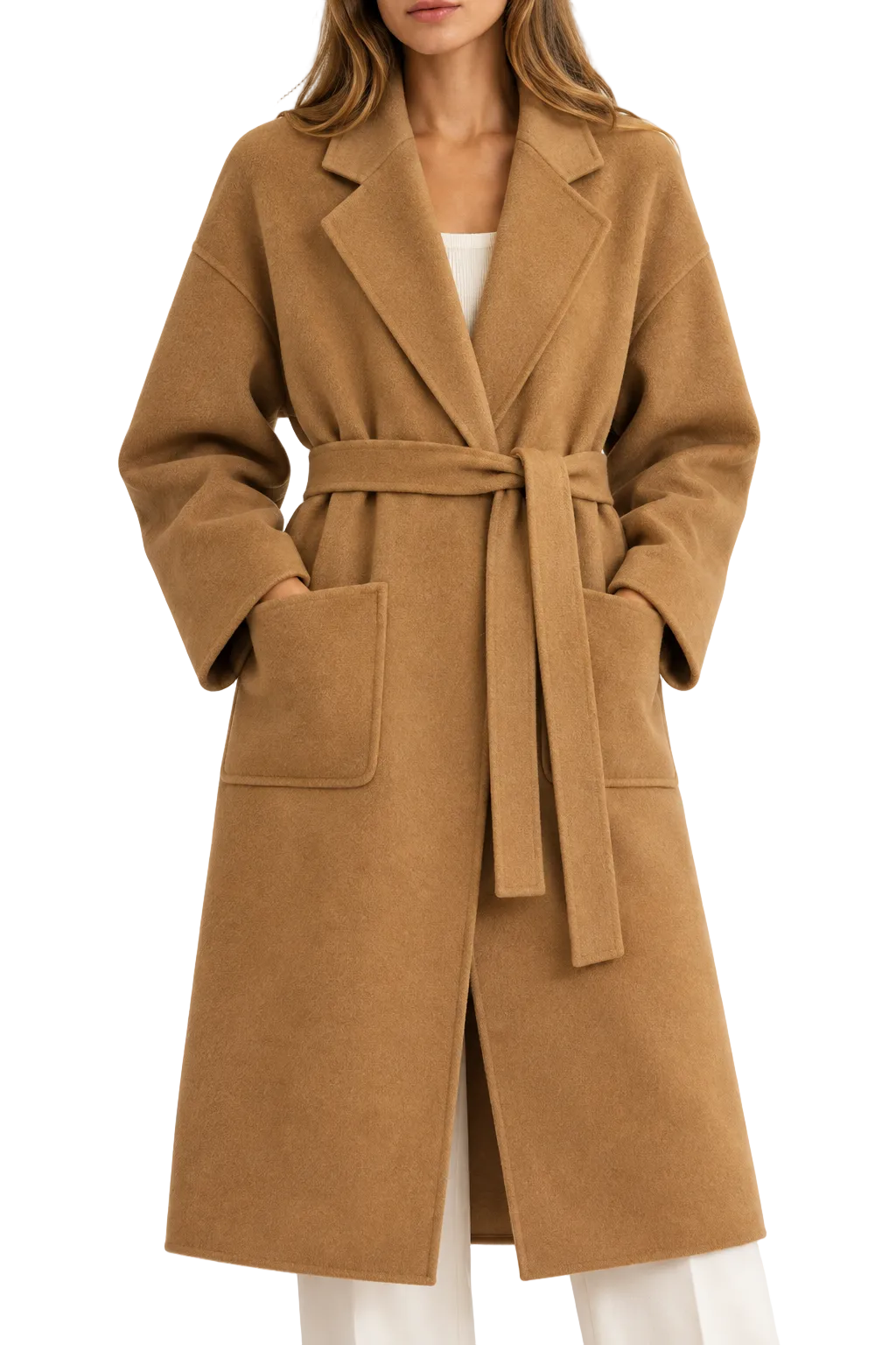 THE CURATED Classic Coat, Camel, Cashmere M